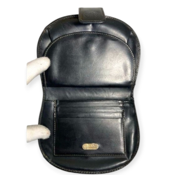 Fendi Vintage Pequin Stripe Half Moon Wallet Brown Black - Picture 8 of 17